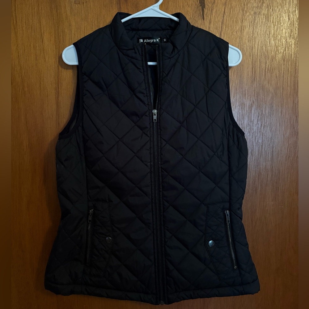 Allegra K Black Quilted Vest